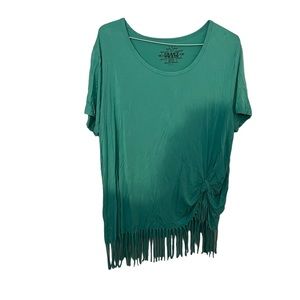 Crazy Train turquoise fringe top
